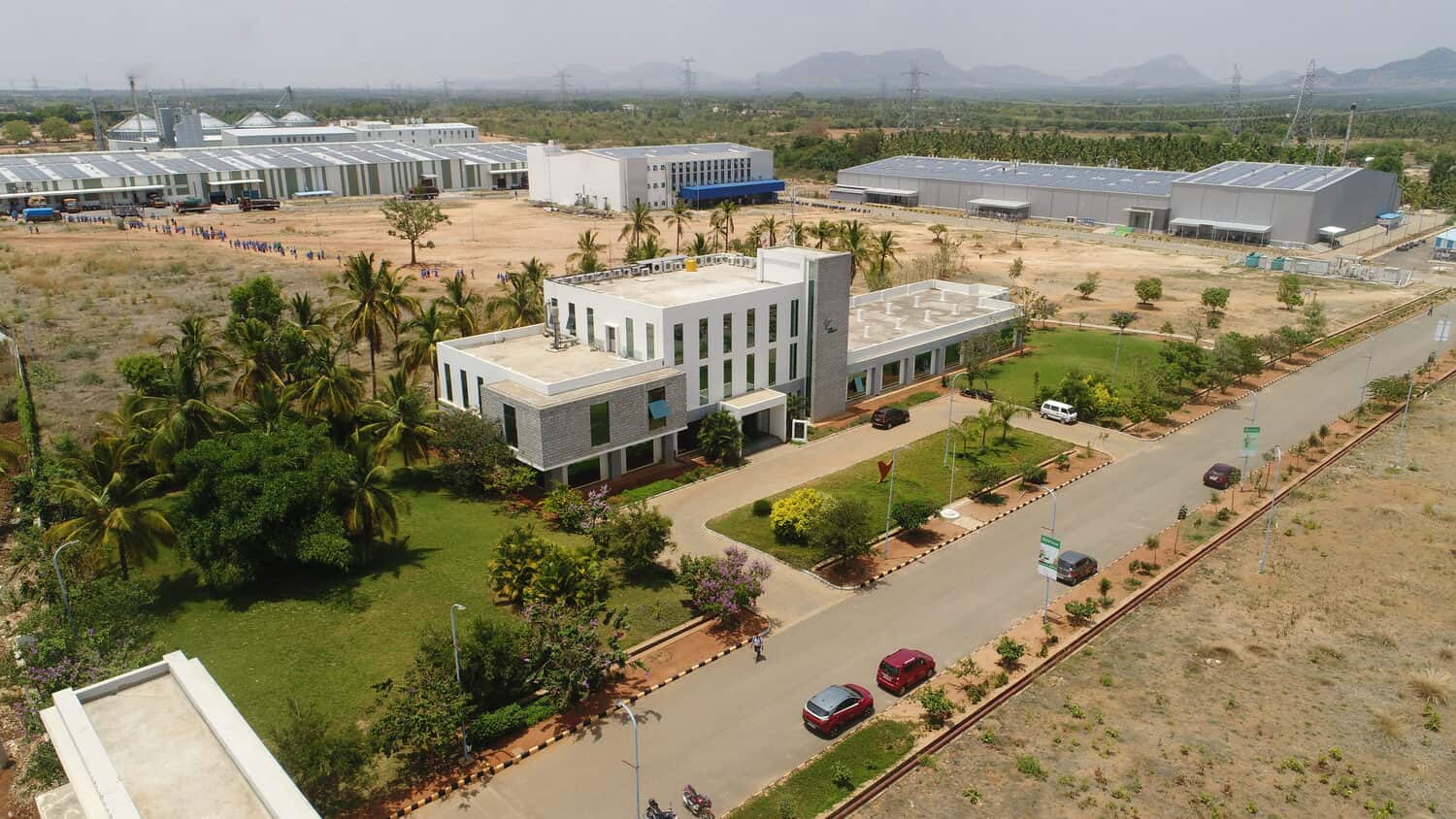 Aerial view of the India Food Park campus in Tumkur, Karnataka